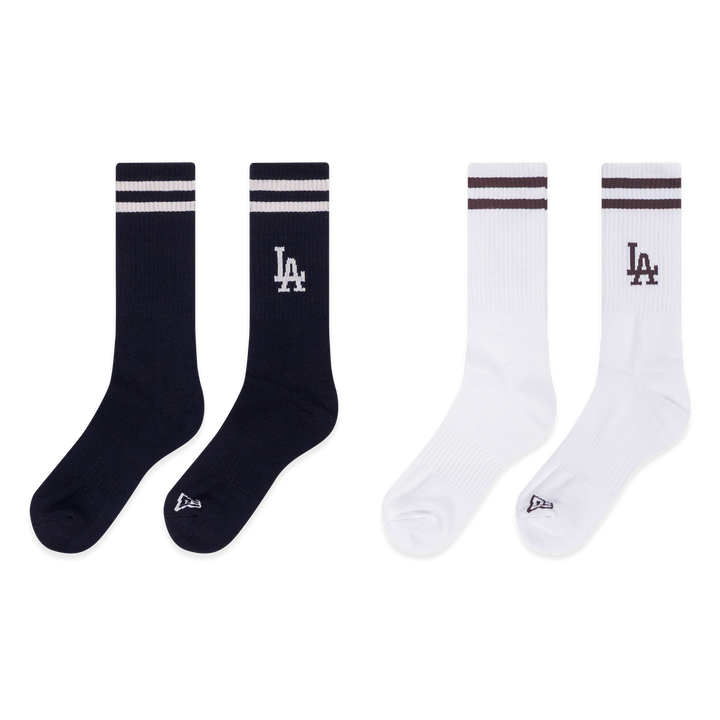 New Era ถุงเท้ารุ่น Los Angeles Dodgers Color Era 2 Pack Black and White Socks