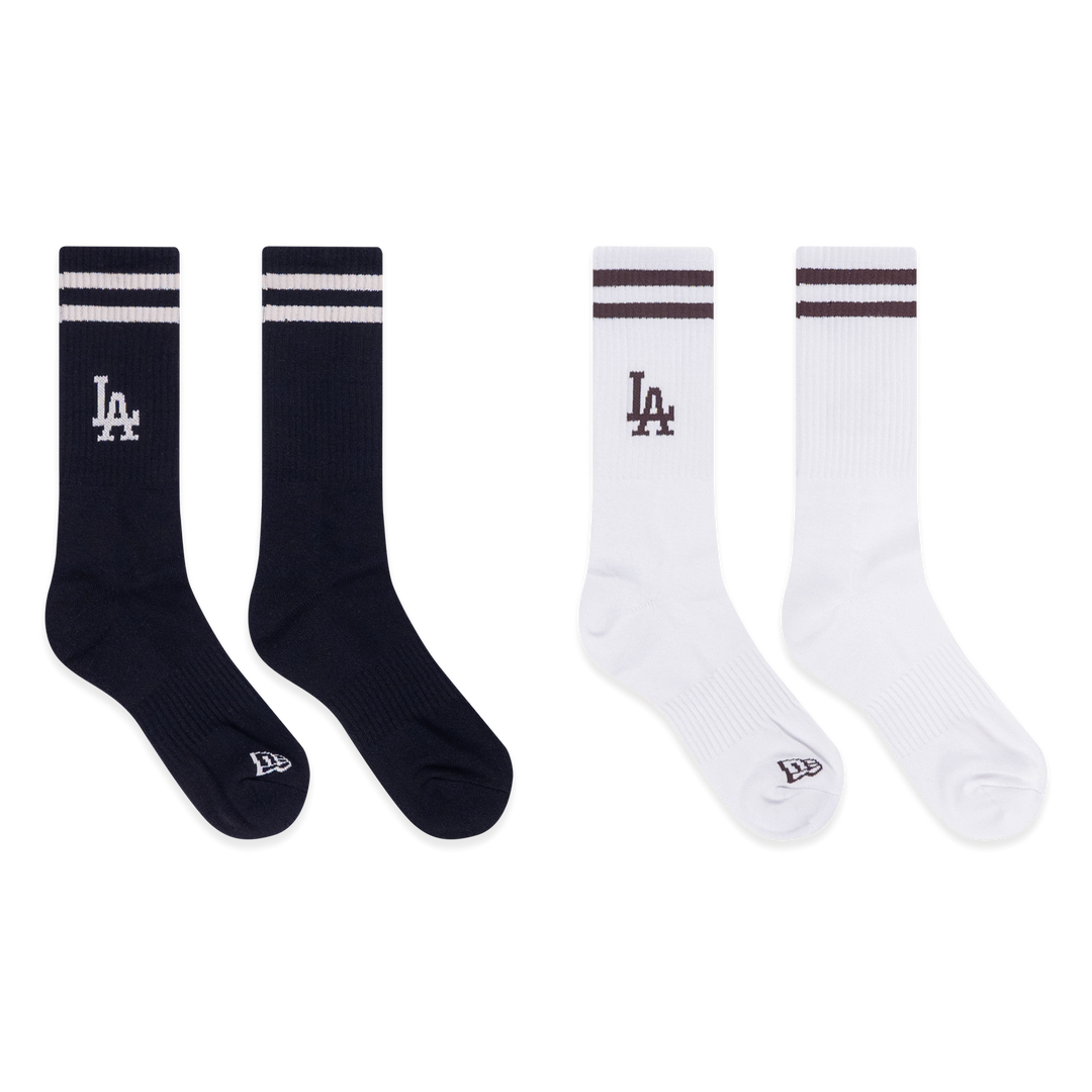 New Era ถุงเท้ารุ่น Los Angeles Dodgers Color Era 2 Pack Black and White Socks