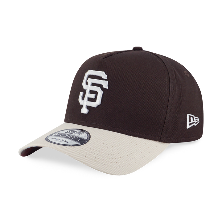 New Era หมวกรุ่น San Francisco Giants Surreal Nature 2Tone Light Cream Visor Chocolate 9FORTY A-Frame Cap