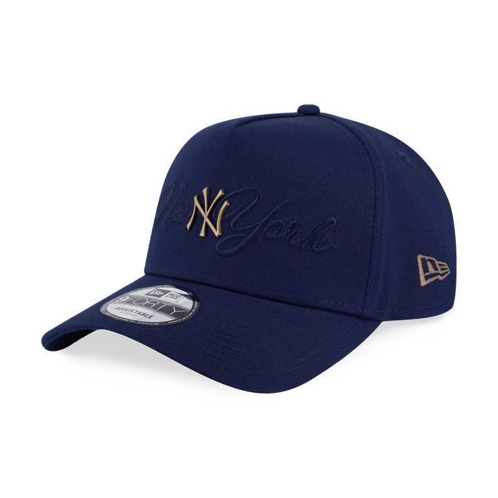 New Era หมวกรุ่น New York Yankees MLB Metal Crest Oceanside Blue 9FORTY A-Frame Cap