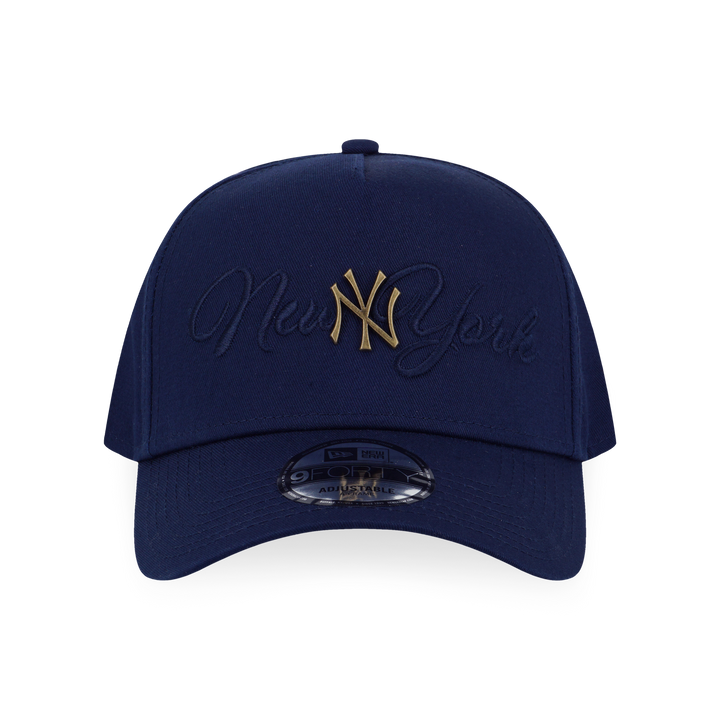 New Era หมวกรุ่น New York Yankees MLB Metal Crest Oceanside Blue 9FORTY A-Frame Cap