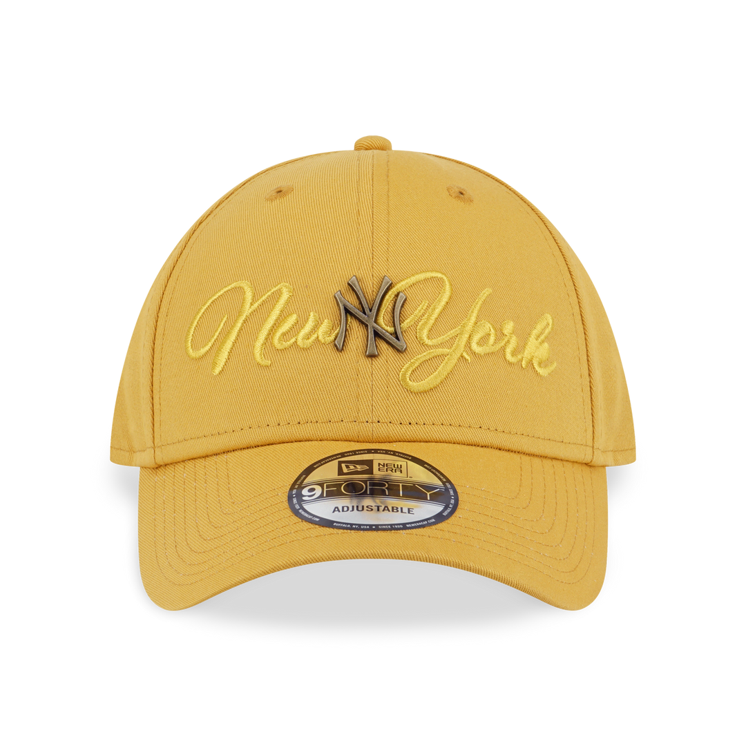 New Era หมวกรุ่น New York Yankees MLB Metal Crest Yellow Mustard 9FORTY Cap