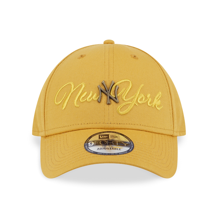 New Era หมวกรุ่น New York Yankees MLB Metal Crest Yellow Mustard 9FORTY Cap