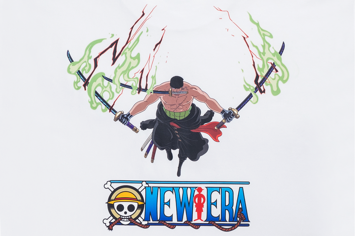 New Era เสื้อยืดแขนสั้นรุ่น New Era x One Piece Gear 5 Zoro White Short Sleeve Tee