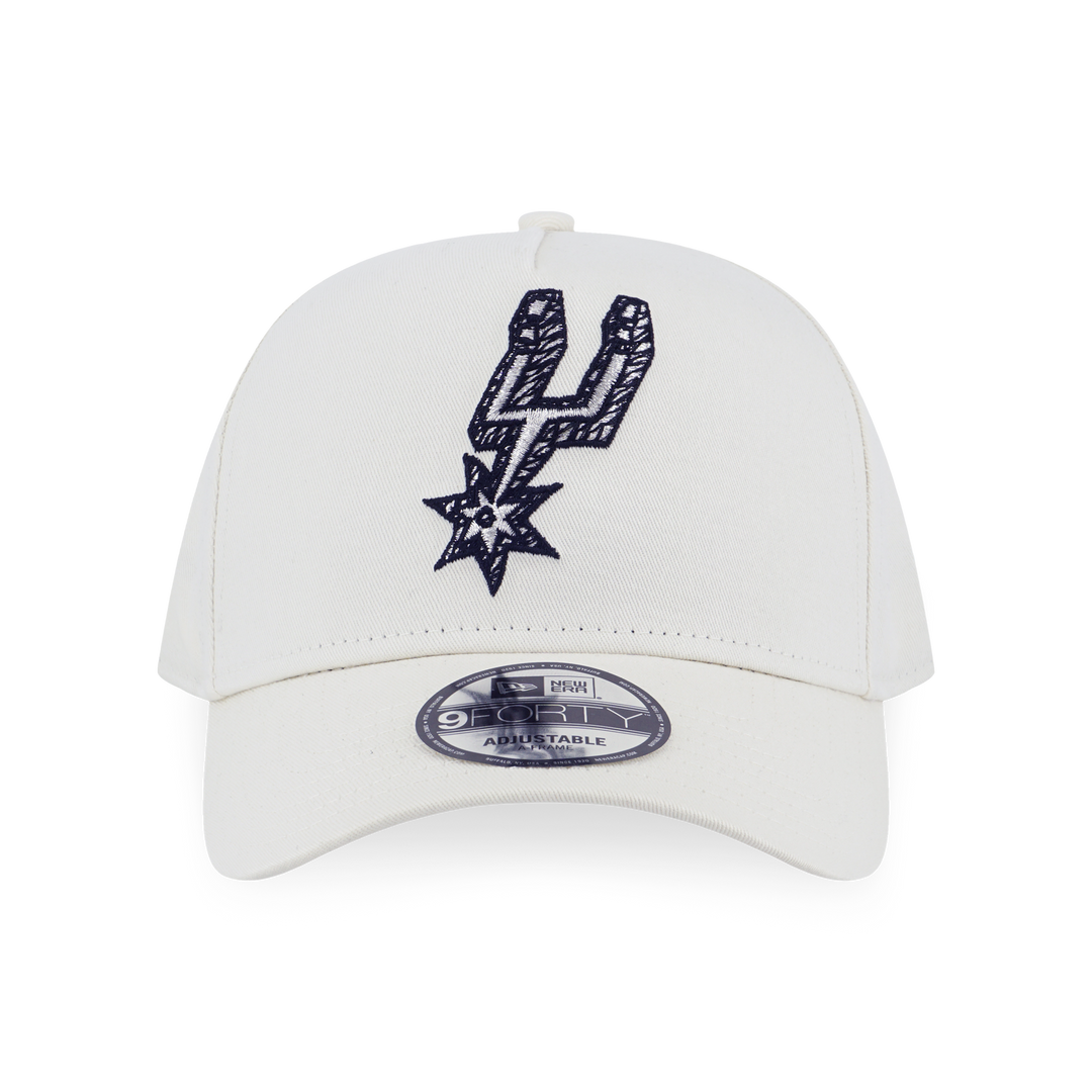 New Era หมวกรุ่น San Antonio Spurs NBA Doodles Chrome White 9FORTY A-Frame Strapback Cap