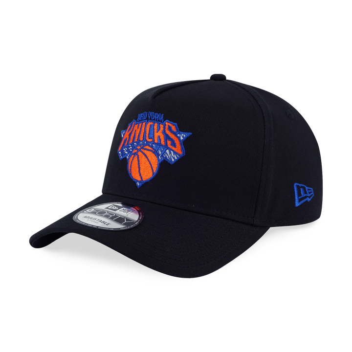 New Era หมวกรุ่น New York Knicks NBA Doodles Black 9FORTY A-Frame Strapback Cap