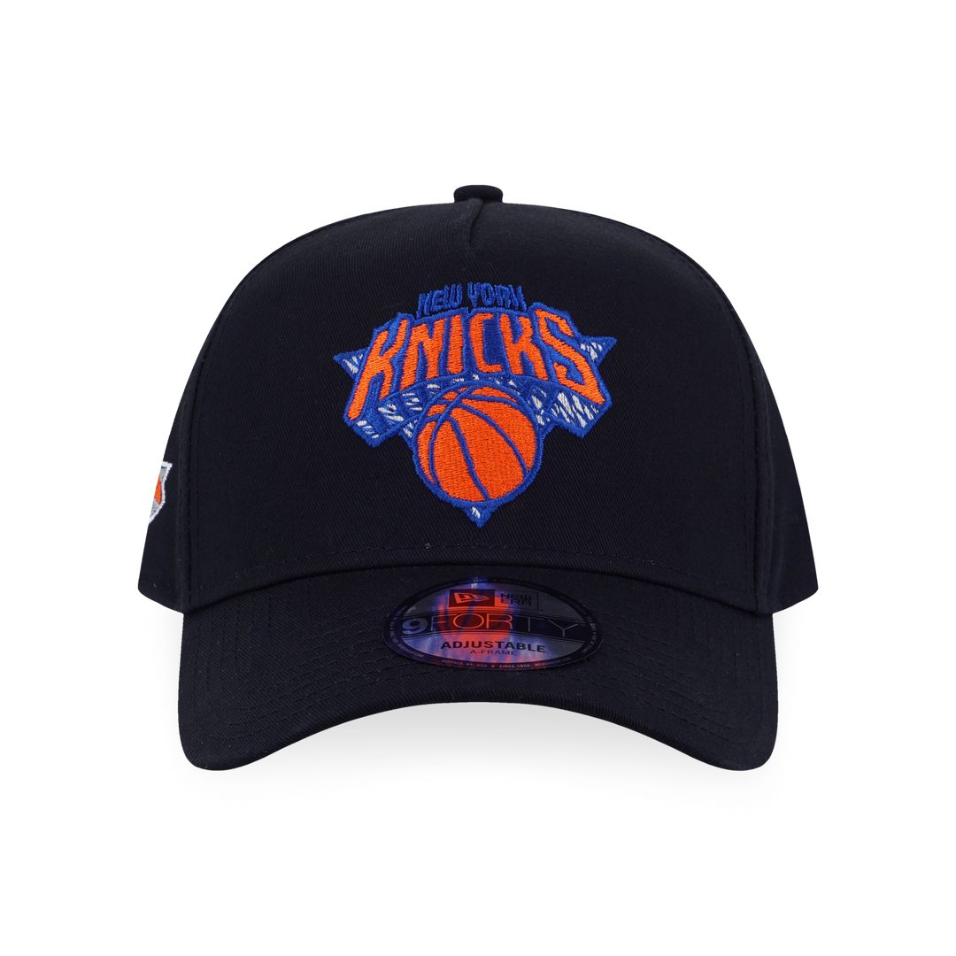 New Era หมวกรุ่น New York Knicks NBA Doodles Black 9FORTY A-Frame Strapback Cap