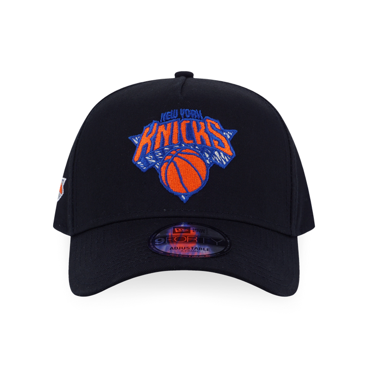 New Era หมวกรุ่น New York Knicks NBA Doodles Black 9FORTY A-Frame Strapback Cap