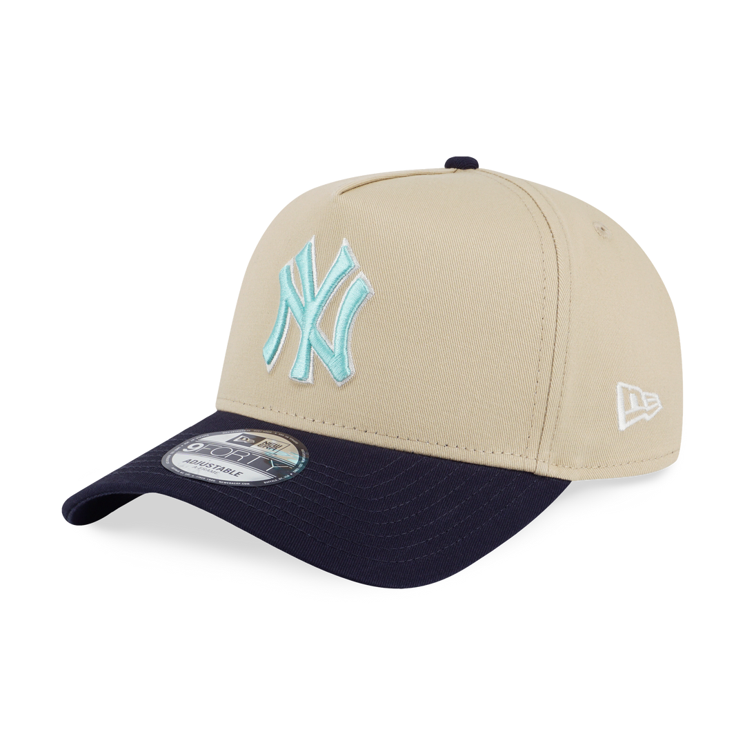 New Era หมวกรุ่น New York Yankees City Side Patch 2-Tone Navy Visor Vegas Gold 9FORTY A-Frame Cap