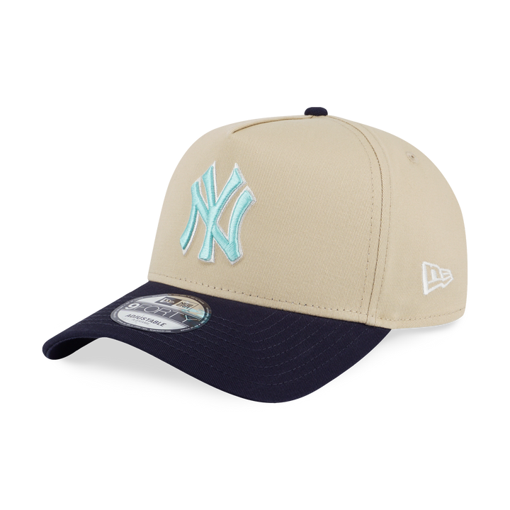 New Era หมวกรุ่น New York Yankees City Side Patch 2-Tone Navy Visor Vegas Gold 9FORTY A-Frame Cap