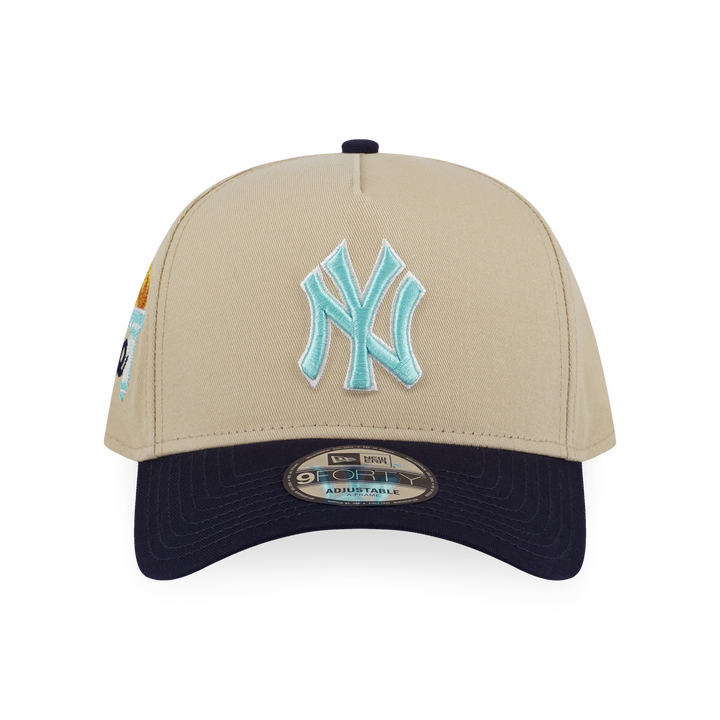 New Era หมวกรุ่น New York Yankees City Side Patch 2-Tone Navy Visor Vegas Gold 9FORTY A-Frame Cap