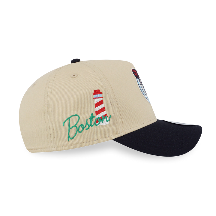 New Era หมวกรุ่น Boston Celtics City Side Patch 2-Tone Black Visor Vegas Gold 9FORTY A-Frame Cap