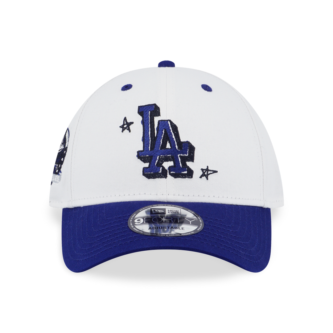 New Era หมวกรุ่น Los Angeles Dodgers MLB Doodles 2-Tone Dark Royal Visor White 9FORTY Cap