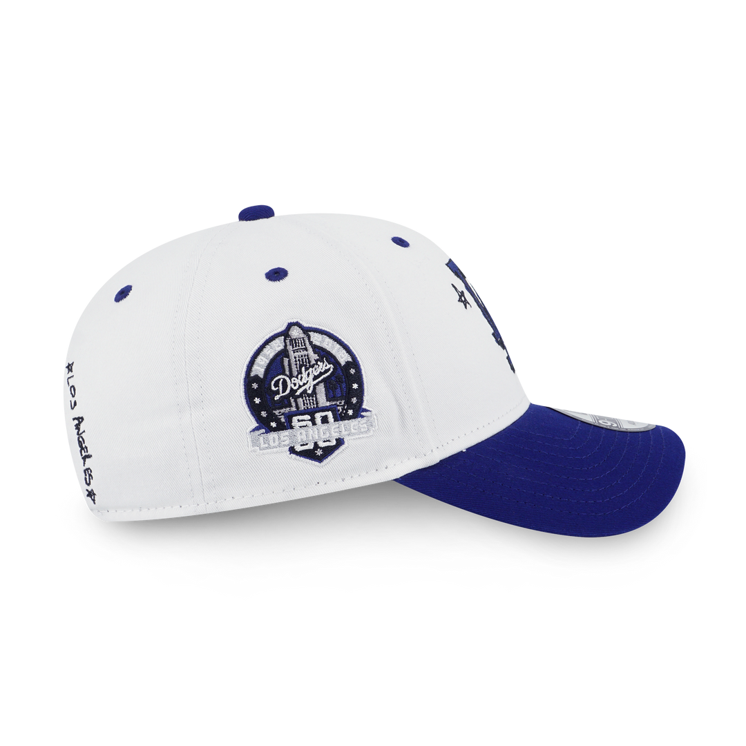 New Era หมวกรุ่น Los Angeles Dodgers MLB Doodles 2-Tone Dark Royal Visor White 9FORTY Cap