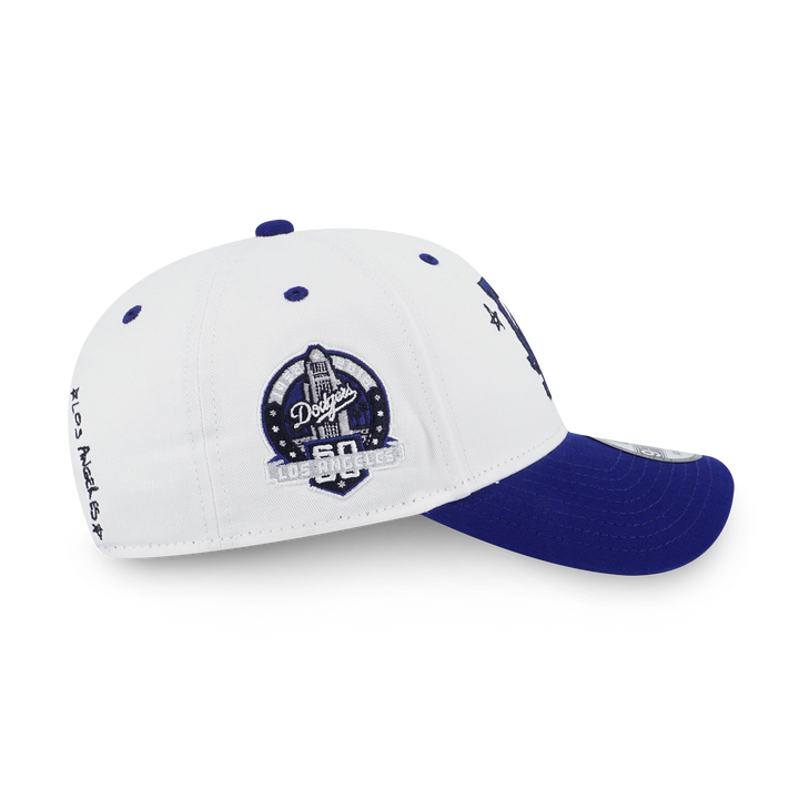 New Era หมวกรุ่น Los Angeles Dodgers MLB Doodles 2-Tone Dark Royal Visor White 9FORTY Cap