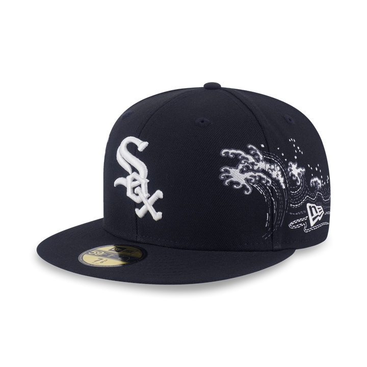 New Era หมวกรุ่น 59Fifty Pack - Tonal Wave Chicago White Sox Black 59Fifty Cap
