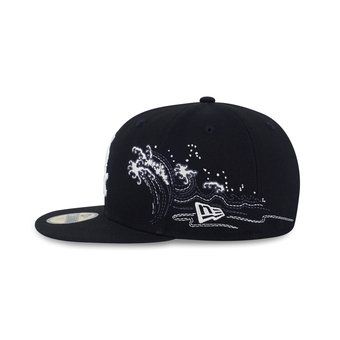 New Era หมวกรุ่น 59Fifty Pack - Tonal Wave Chicago White Sox Black 59Fifty Cap