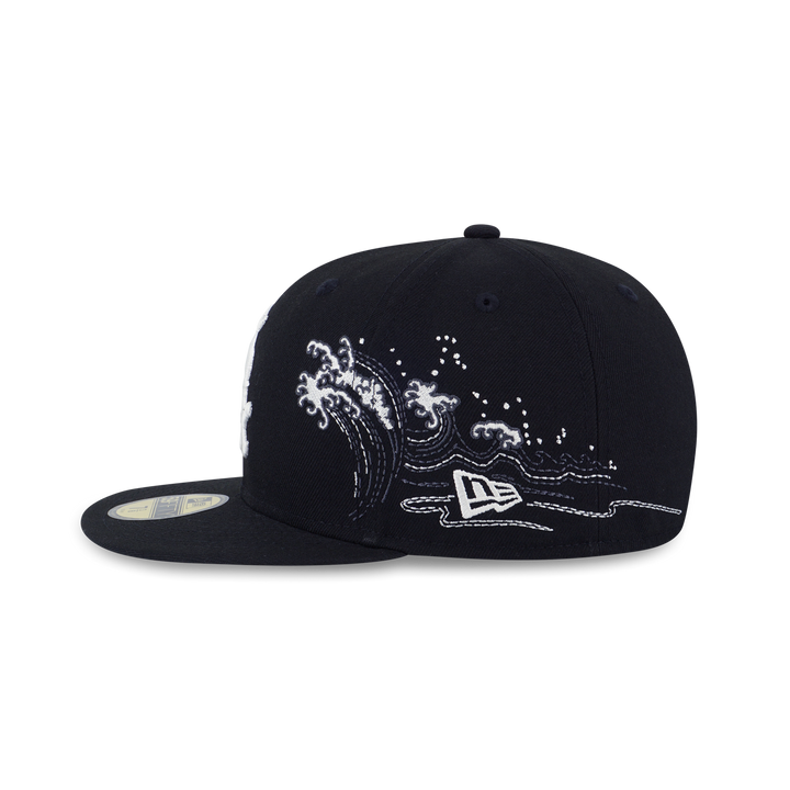 New Era หมวกรุ่น 59Fifty Pack - Tonal Wave Chicago White Sox Black 59Fifty Cap