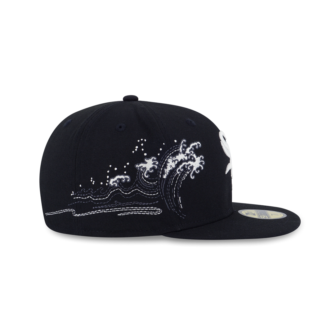 New Era หมวกรุ่น 59Fifty Pack - Tonal Wave Chicago White Sox Black 59Fifty Cap