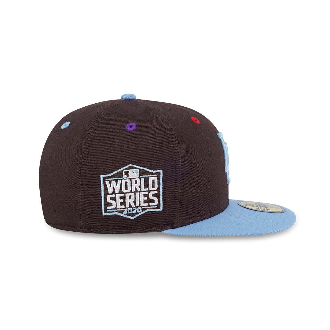 New Era หมวกรุ่น 59Fifty Pack - Smarties Los Angeles Dodgers Soft Blue Visor Chocolate 59Fifty Cap