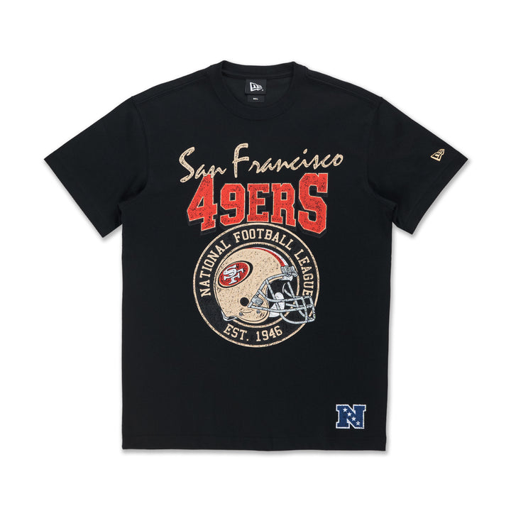 New Era เสื้อยืดแขนสั้นรุ่น San Francisco 49ers NFL Helmet Black Short Sleeve T-Shirt