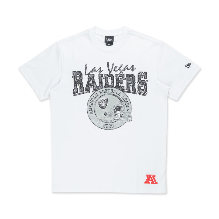New Era เสื้อยืดแขนสั้นรุ่น Las Vegas Raiders NFL Helmet White Short Sleeve T-Shirt