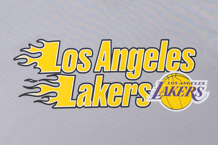 New Era เสื้อยืดแขนสั้นรุ่น Los Angeles Lakers NBA Flame Dolphin Gray Short Sleeve T-Shirt