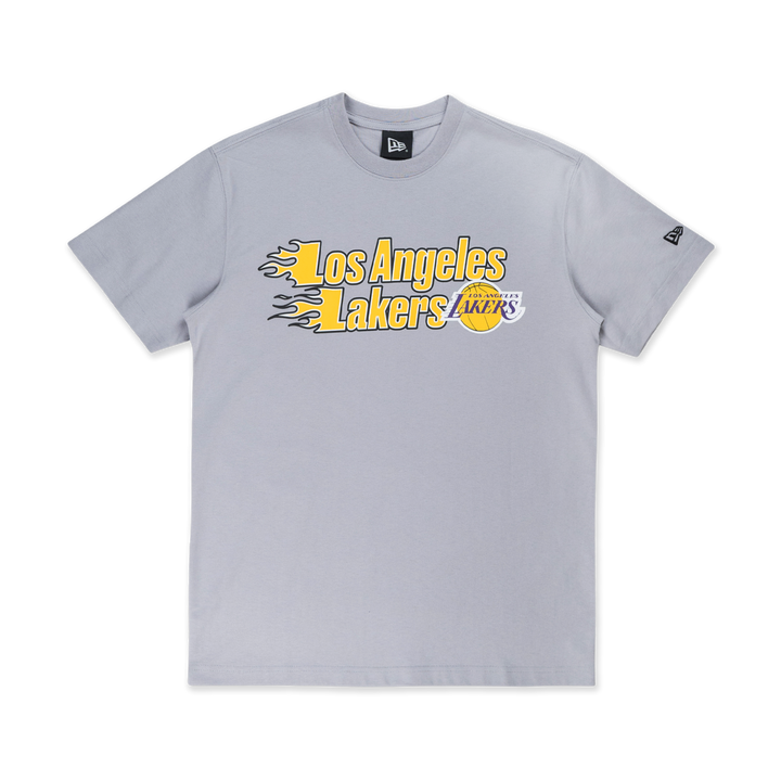 New Era เสื้อยืดแขนสั้นรุ่น Los Angeles Lakers NBA Flame Dolphin Gray Short Sleeve T-Shirt