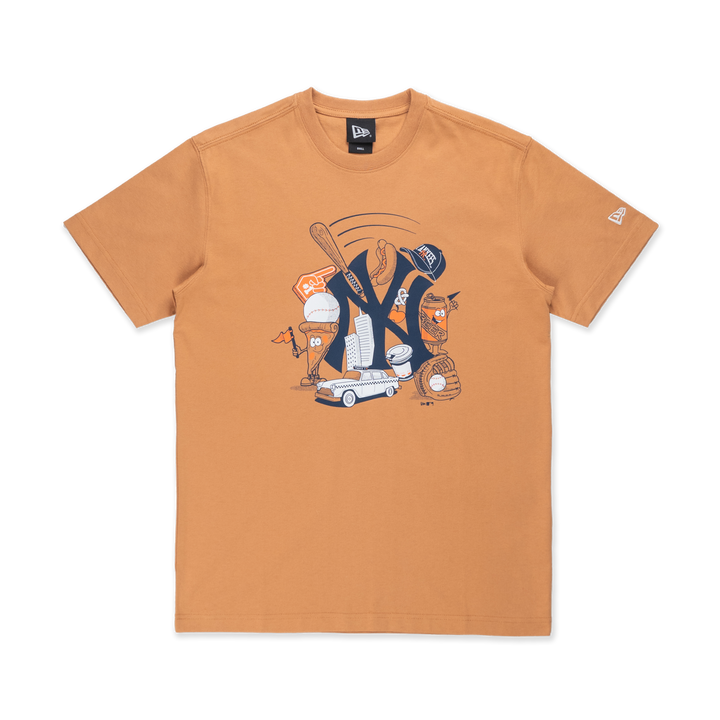 New Era เสื้อยืดแขนสั้นรุ่น MLB New York Yankees Deep Sand Brown Short Sleeve T-Shirt