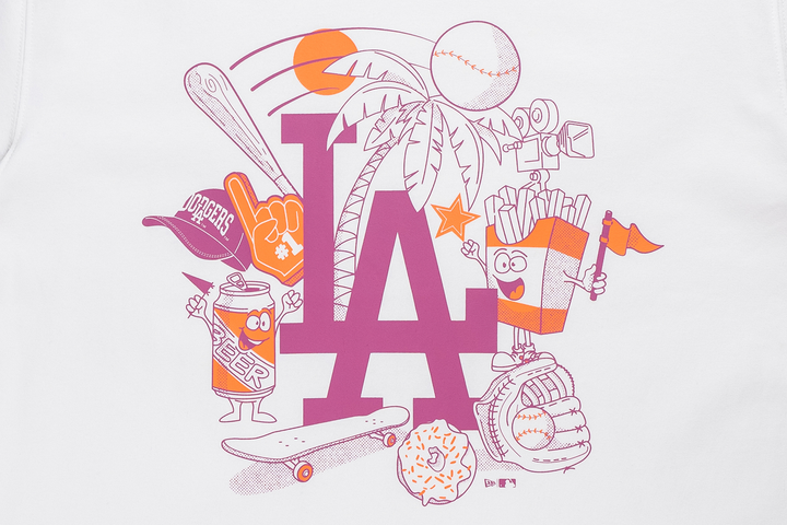 New Era เสื้อยืดแขนสั้นรุ่น MLB Los Angeles Dodgers White Short Sleeve T-Shirt