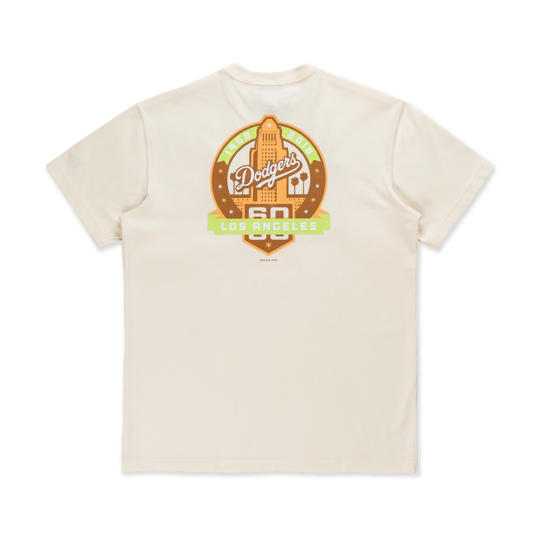 New Era เสื้อยืดแขนสั้นรุ่น 59FIFTY Pack - Wooden Los Angeles Dodgers Cooperstown Chrome White Short Sleeve T-Shirt