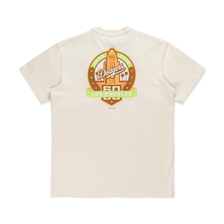 New Era เสื้อยืดแขนสั้นรุ่น 59FIFTY Pack - Wooden Los Angeles Dodgers Cooperstown Chrome White Short Sleeve T-Shirt