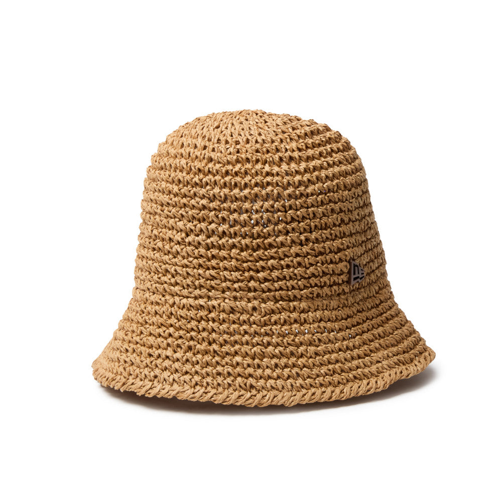 帽子 new era crochet knit paper hat beige New Era Japan Crochet Knit Paper Beige Explorer Bucket Hat