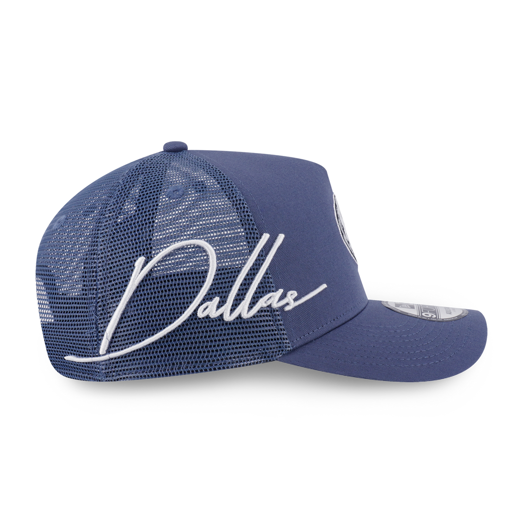 New Era หมวกรุ่น Dallas Mavericks Mix League Script Muted Indigo 9Forty Af Trucker Cap