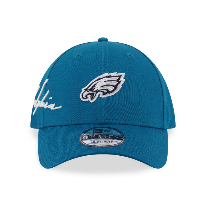 New Era หมวกรุ่น Philadelphia Eagles Mix League Script Shark Teal 9Forty Cap