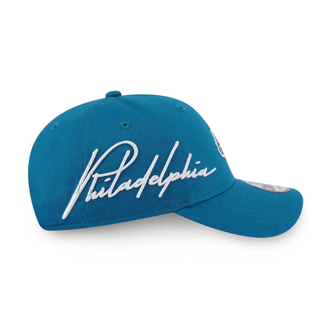 New Era หมวกรุ่น Philadelphia Eagles Mix League Script Shark Teal 9Forty Cap