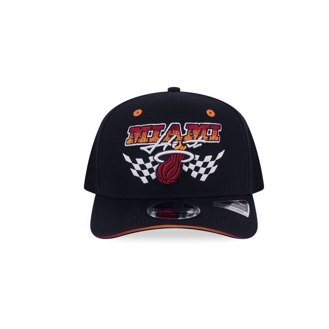 New Era หมวกรุ่น Miami Heat Nba Racing Black 9Seventy Stretch Snap Cap