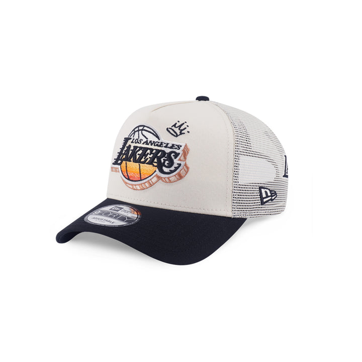 New Era หมวกรุ่น Los Angeles Lakers League Mix Chrome White 9Forty Af Trucker Cap
