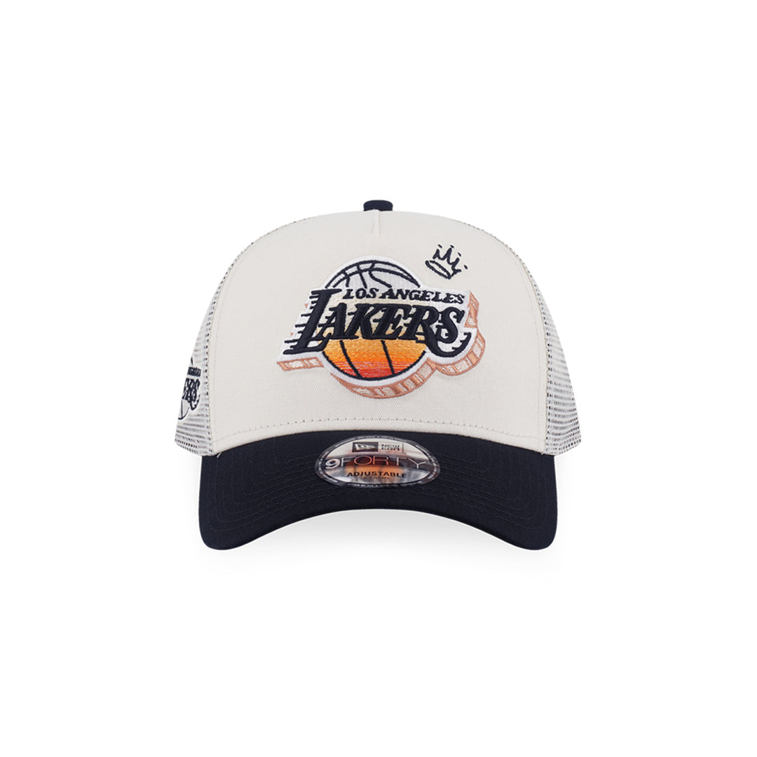 New Era หมวกรุ่น Los Angeles Lakers League Mix Chrome White 9Forty Af Trucker Cap