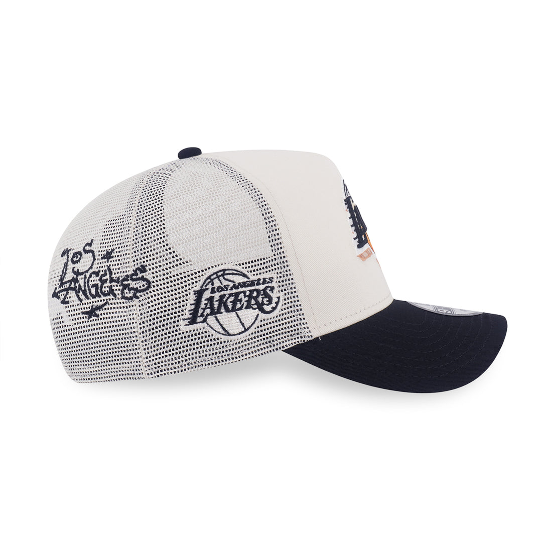 New Era หมวกรุ่น Los Angeles Lakers League Mix Chrome White 9Forty Af Trucker Cap