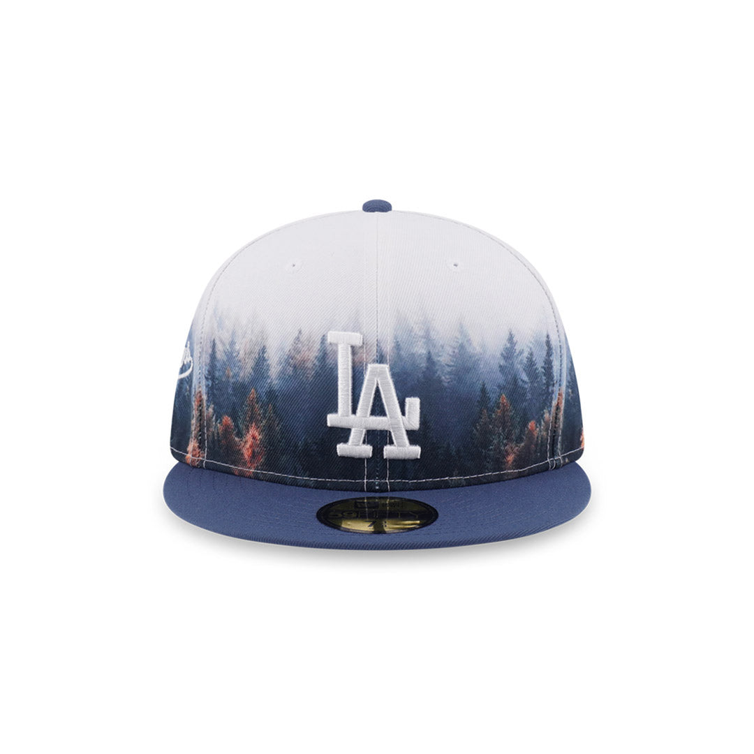 New Era หมวกรุ่น 59Fifty Pack - Forest Los Angeles Dodgers 2-Tone Muted Indigo Visor All-Over Print 59Fifty Cap