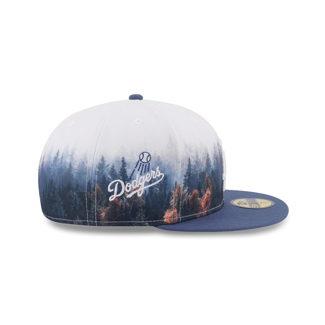New Era หมวกรุ่น 59Fifty Pack - Forest Los Angeles Dodgers 2-Tone Muted Indigo Visor All-Over Print 59Fifty Cap