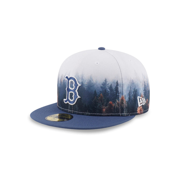 New Era หมวกรุ่น 59Fifty Pack - Forest Boston Red Sox 2-Tone Muted Indigo Visor All-Over Print 59Fifty Cap