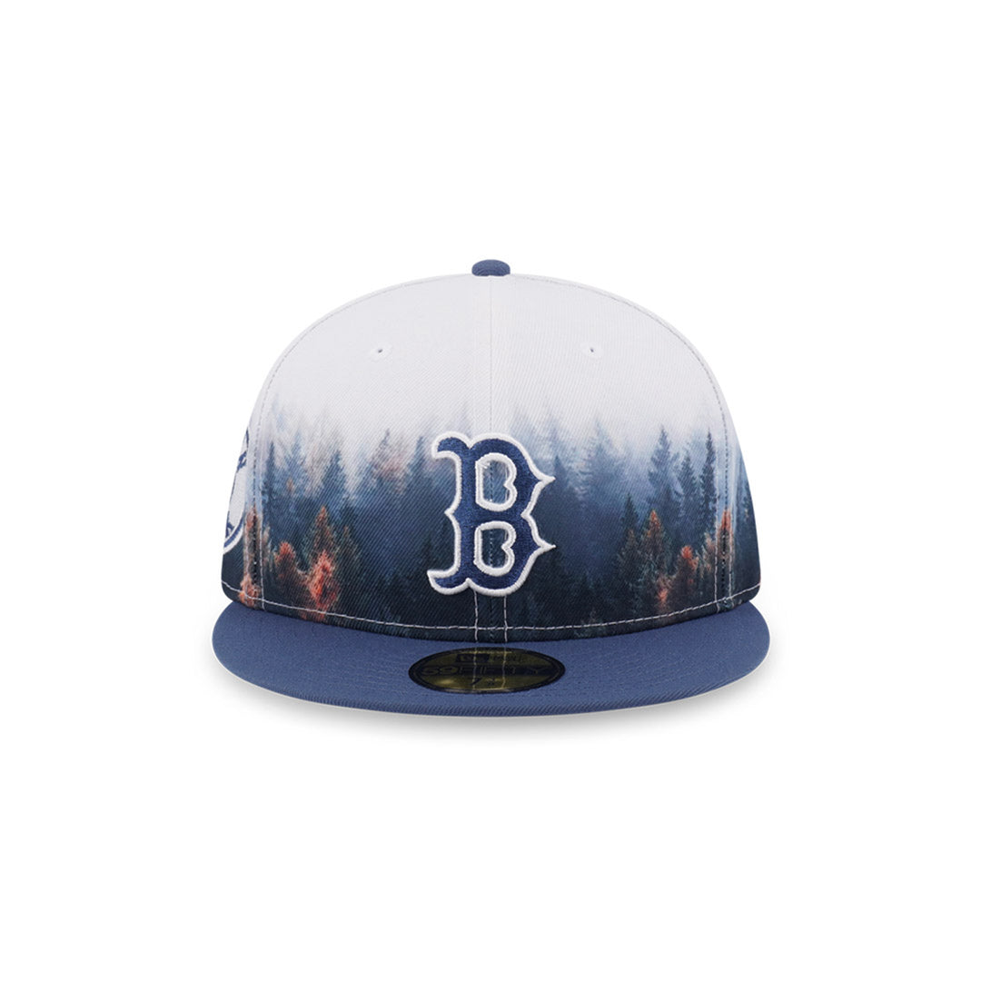 New Era หมวกรุ่น 59Fifty Pack - Forest Boston Red Sox 2-Tone Muted Indigo Visor All-Over Print 59Fifty Cap