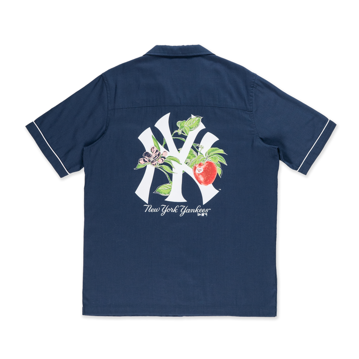 New Era เสื้อเชิ้ตรุ่น New York Yankees Harvest Merch Oceanside Blue Woven Short Sleeve Shirt