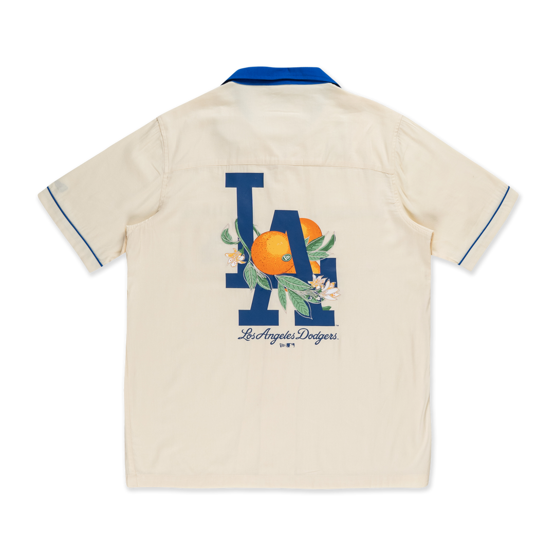 New Era เสื้อเชิ้ตรุ่น Los Angeles Dodgers Harvest Merch Chrome White Woven Short Sleeve Shirt