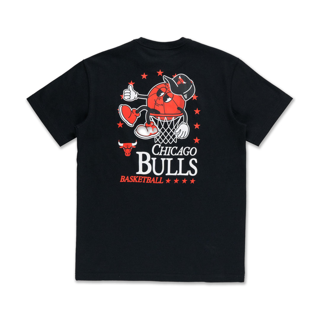 New Era เสื้อยืดแขนสั้นรุ่น Chicago Bulls League Mix Cartoon Black Short Sleeve T-Shirt