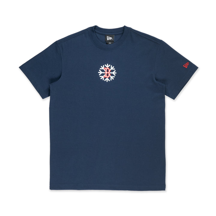 New Era เสื้อยืดแขนสั้นรุ่น Boston Red Sox Christmas Pack Oceanside Blue Short Sleeve T-Shirt