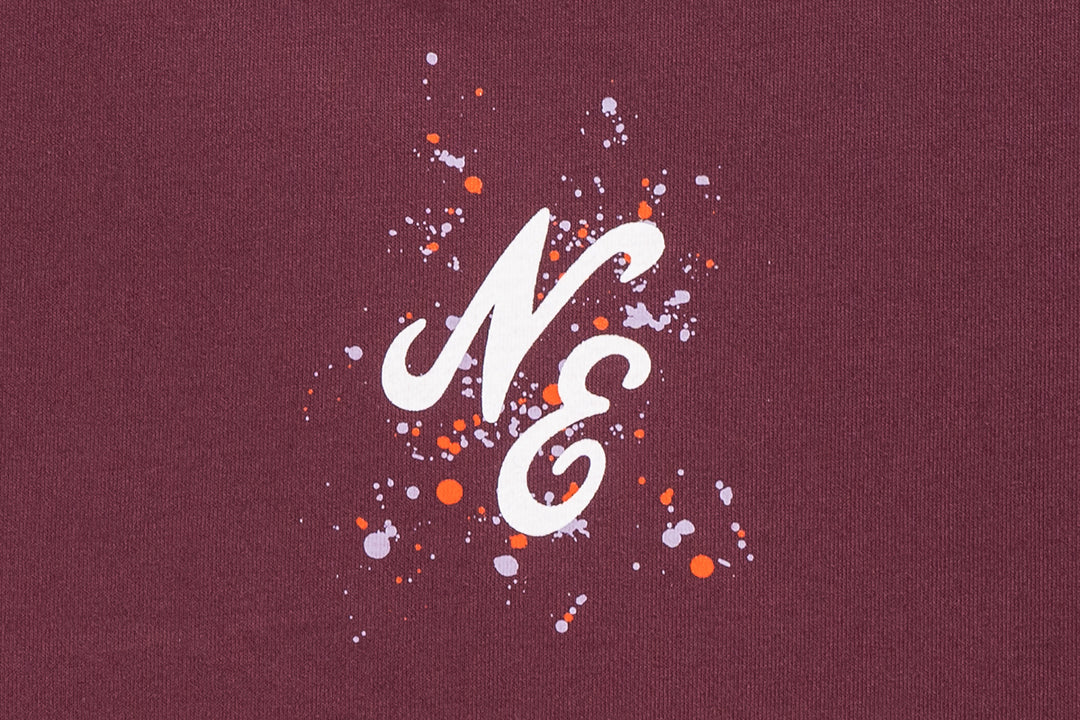 New Era เสื้อยืดแขนสั้นรุ่นNew Era Street Class Maroon Red Oversized Short Sleeve T-Shirt