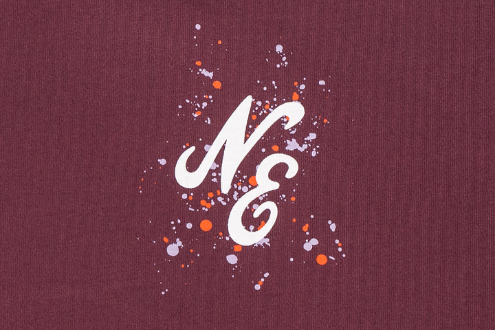 New Era เสื้อยืดแขนสั้นรุ่นNew Era Street Class Maroon Red Oversized Short Sleeve T-Shirt